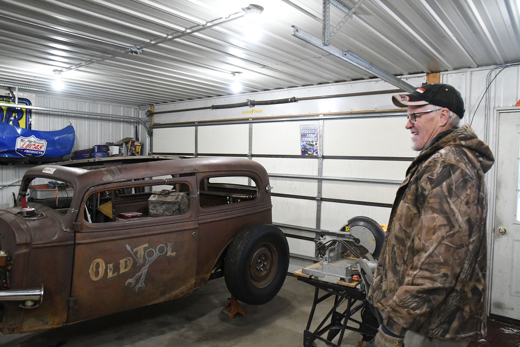 Terry Dozark in garage